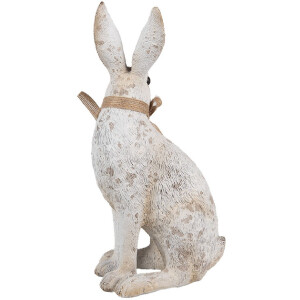 Clayre & Eef 6PR5152 Dekorativní králík šedý 14x10x26 cm Polyresin ve venkovském stylu