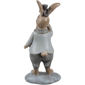 Clayre & Eef 6PR5258 Dekorativní králík béžová modrá 6x5x13 cm venkovský styl