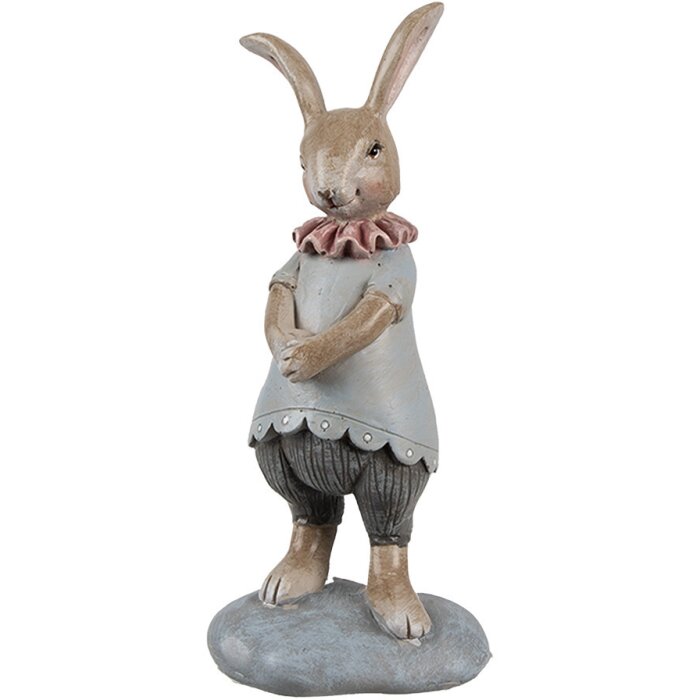 Clayre & Eef 6PR5259 Dekorativní králík béžová modrá 6x5x13 cm