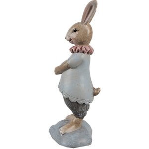 Clayre & Eef 6PR5259 Dekorativní králík béžová modrá 6x5x13 cm