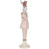 Clayre & Eef 6PR5117 Dekorativní králík bílý růžový 11x11x44 cm venkovský styl