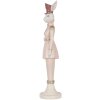 Clayre & Eef 6PR5117 Dekorativní králík bílý růžový 11x11x44 cm venkovský styl