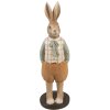 Clayre & Eef 6PR5127 Dekorativní králík hnědý oranžový 7x7x23 cm