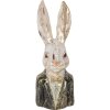 Clayre & Eef 6PR5488 Dekorativní poprsí králíka bílozelené 13x12x32 cm