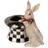 Clayre & Eef 6PR5492 Dekorativní králík s kloboukem béžová černá 25x16x23 cm