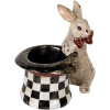 Clayre & Eef 6PR5492 Dekorativní králík s kloboukem béžová černá 25x16x23 cm