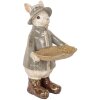 Clayre & Eef 6PR5496 Dekorace králík s miskou béžová 15x19x29 cm