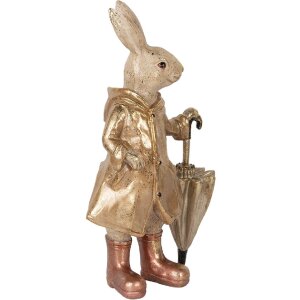 Clayre & Eef 6PR5501 Dekorace králík béžová zlatá 20x12x33 cm