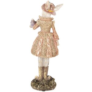 Clayre & Eef 6PR5507 Dekorativní králík béžový zlatý 9x8x26 cm