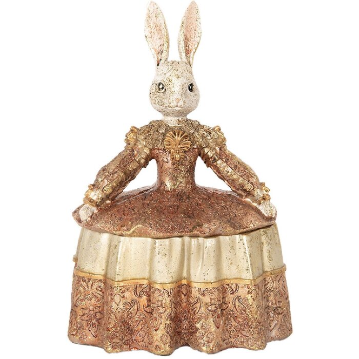 Clayre & Eef 6PR5509 Šperkovnice Rabbit Beige Gold-coloured 18x12x25 cm