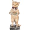 Clayre & Eef 6PR5078 Dekorativní kočka béžová zlatá 12x11x27 cm