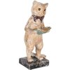 Clayre & Eef 6PR5078 Dekorativní kočka béžová zlatá 12x11x27 cm