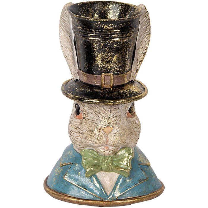 Clayre & Eef 6PR5135 Dekorativní králík modrozelený 19x15x29 cm