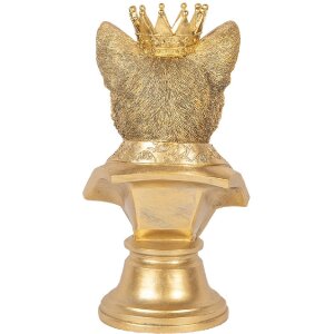 Clayre & Eef 6PR5108 Dekorace Busta kočka zlatá 20x19x37 cm