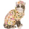 Clayre & Eef 6PR5111 Dekorativní kočka šedorůžová 25x19x31 cm venkovský styl