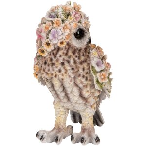 Clayre & Eef 6PR5112 Dekorativní sova hnědorůžová 21x18x31 cm venkovský styl