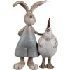 Clayre & Eef 6PR5280 Dekorativní králík s kuřetem hnědý bílý 7x3x10 cm