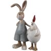 Clayre & Eef 6PR5280 Dekorativní králík s kuřetem hnědý bílý 7x3x10 cm