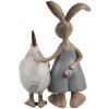 Clayre & Eef 6PR5280 Dekorativní králík s kuřetem hnědý bílý 7x3x10 cm