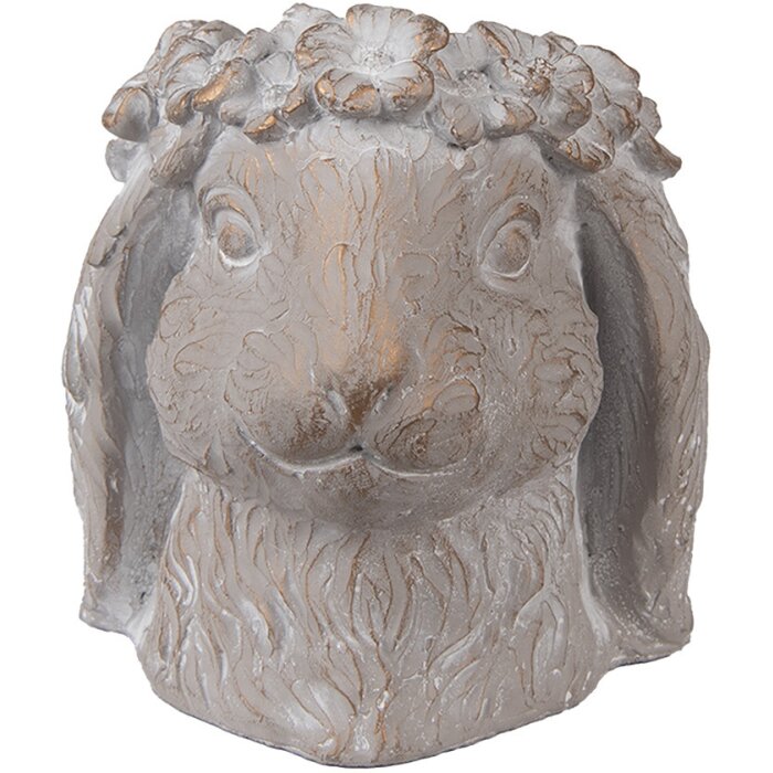 Clayre & Eef 6TE0556M Květináč Rabbit Beige Gold 16x18x18 cm