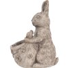 Clayre & Eef 6TE0559 Květináč Rabbit Grey Beige 20x24x31 cm
