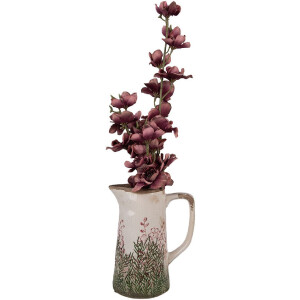 Clayre & Eef 6CE2016M Dekorativní džbán keramický béžovo-zelený 16x11x20 cm