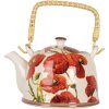 Clayre & Eef 6CETE0171 Čajová konvice Poppies Ceramic 800 ml Retro Vintage