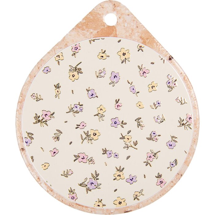 Clayre & Eef 6CE2060 Podložka pod pánev keramická béžová oranžová 20x23 cm