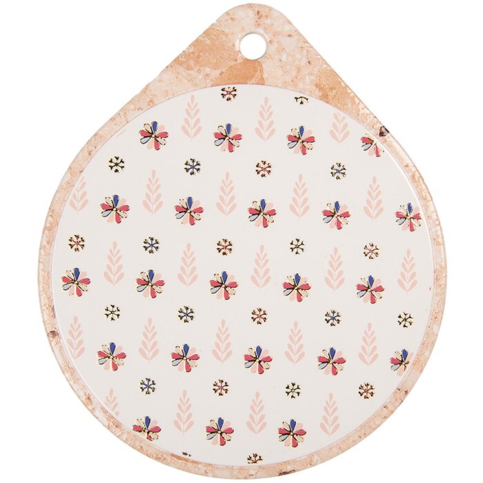 Clayre & Eef 6CE2062 Podložka pod pánev keramická béžová 20x23 cm venkovský styl