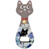 Clayre & Eef 6CE2068 Otvírák na lahve Cat Ceramic 5x14 cm Grey Blue
