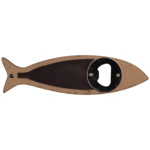 Clayre & Eef 6CE2070 Otvírák na lahve Modrá keramika 5x18x1 cm Vzor ryby