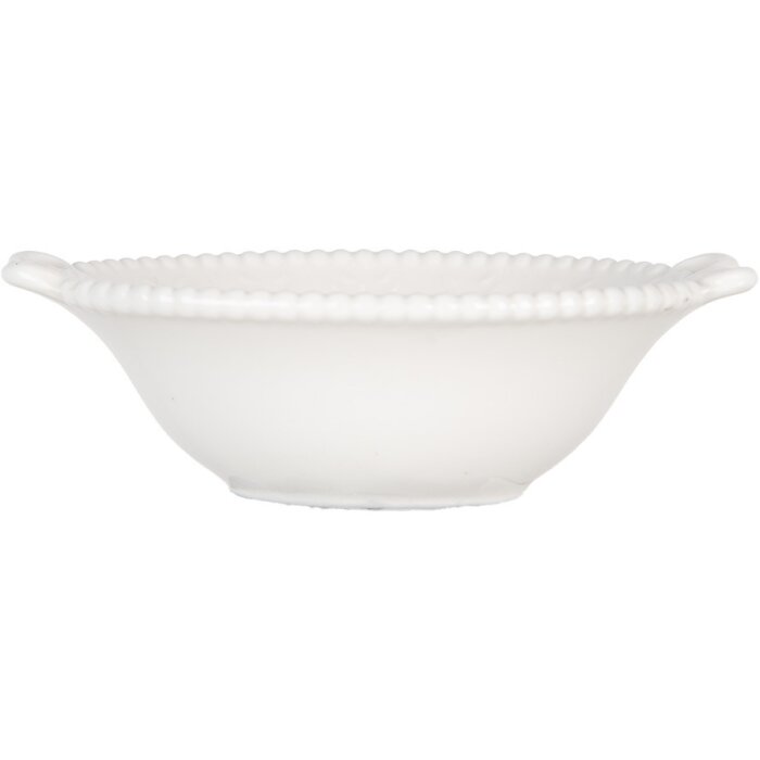 Clayre & Eef 6CEBO0200M Miska 12x8x4 cm 75 ml keramická bílá venkovský styl