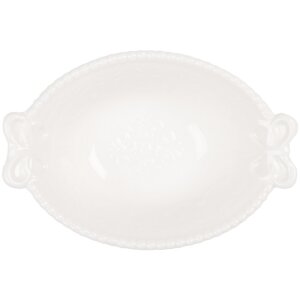 Clayre & Eef 6CEBO0200M Miska 12x8x4 cm 75 ml keramická bílá venkovský styl