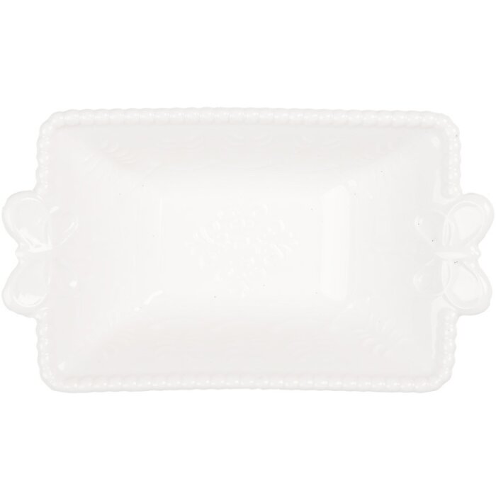Clayre & Eef 6CEBO0201M Keramická miska bílá 12x7x4 cm 75 ml