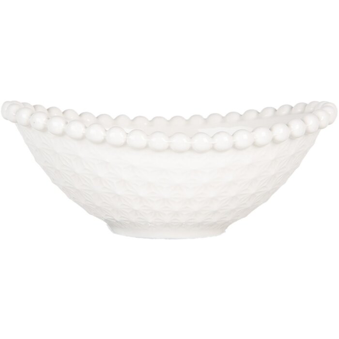 Clayre & Eef 6CEBO0204 Miska bílá 12x8x4 cm 75 ml
