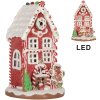 Clayre & Eef 66031 Dekorace domeček s LED 14x14x22 cm Vánoční domeček