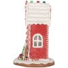 Clayre & Eef 66031 Dekorace domeček s LED 14x14x22 cm Vánoční domeček