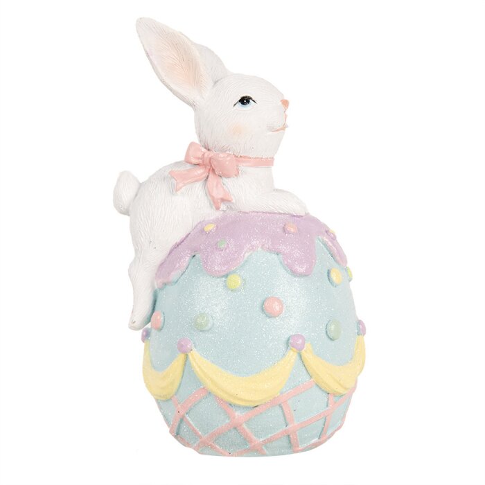 Clayre & Eef 6PR5210 Dekorace Králík na vejci 9x9x17 cm