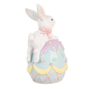 Clayre & Eef 6PR5210 Dekorace Králík na vejci 9x9x17 cm