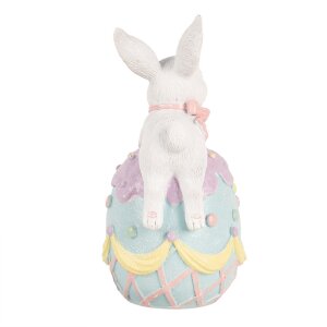 Clayre & Eef 6PR5210 Dekorace Králík na vejci 9x9x17 cm