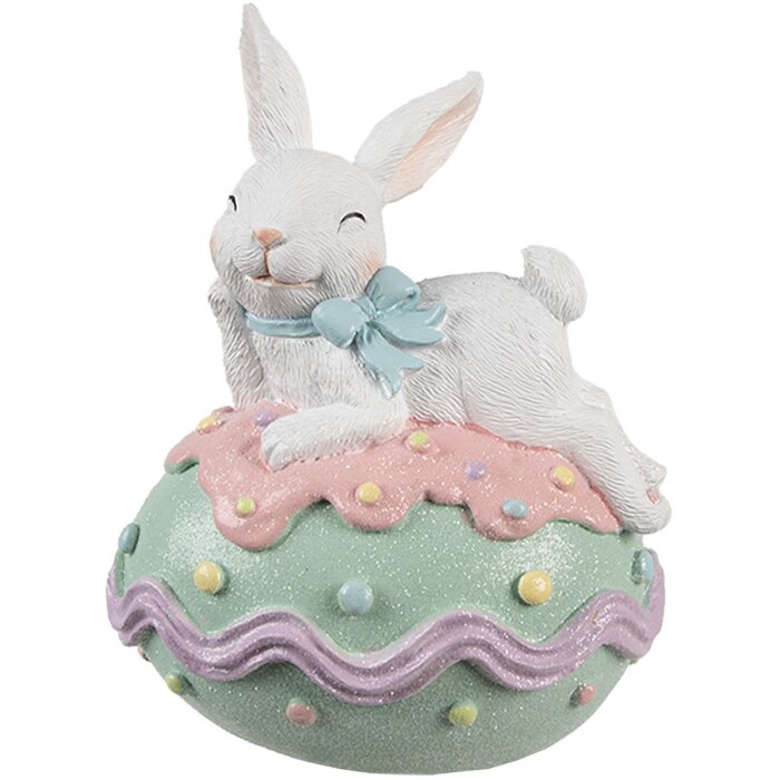 Clayre & Eef 6PR5212 Dekorace Králík na vejci 11x9x15 cm