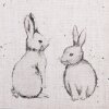 Clayre & Eef BNS43 sada 6 ubrousků 40x40 cm béžová šedá s motivem zajíčka