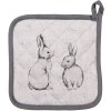 Clayre & Eef BNS45 Chňapka 20x20 cm béžová šedá s motivem zajíčka