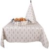 Clayre & Eef BNS47 Koš na chléb 35x35x8 cm Béžový šedý s motivem zajíčka