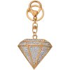 Juleeze JZKC0181 Přívěsek na klíče zlatý bílý železný 5x2x6 cm diamantové krystaly