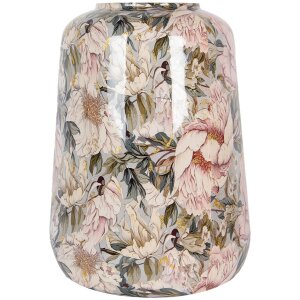 Clayre & Eef 65885 Dekorativní váza Grey Pink Iron Ø 37 x 49 cm