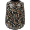 Clayre & Eef 65886 Dekorativní váza Iron Black Brown Ø 31x40 cm Botanický design