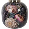Clayre & Eef 65888 Dekorativní váza Iron Black Pink Ø 29x29 cm