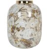 Clayre & Eef 65890 Dekorativní váza Iron Beige Brown Ø 17x22 cm