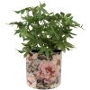 Clayre & Eef 65894 Květináč Iron Grey Pink Ø 16x15 cm Romantický design
